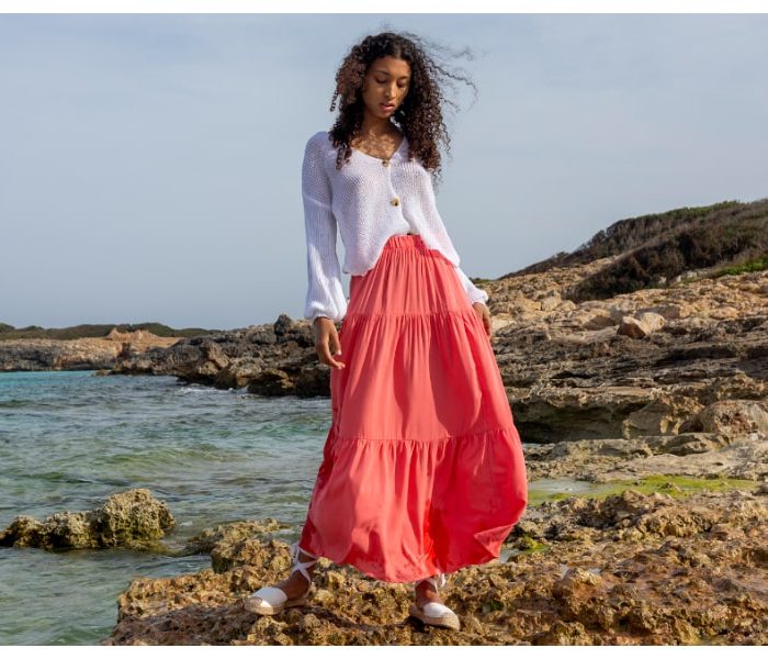 Flared maxi skirt in summer styling — wholesale hit worth ordering