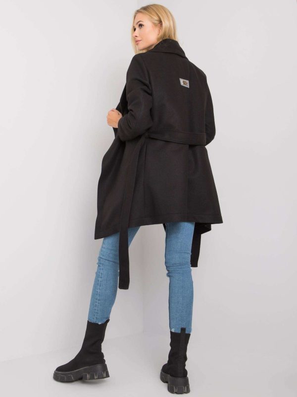 Wholesale Black coat with wool Malou RUE PARIS