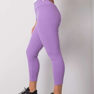 Wholesale Purple plus size striped leggings Caitleen RUE PARIS