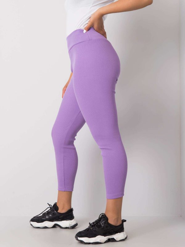 Wholesale Purple plus size striped leggings Caitleen RUE PARIS