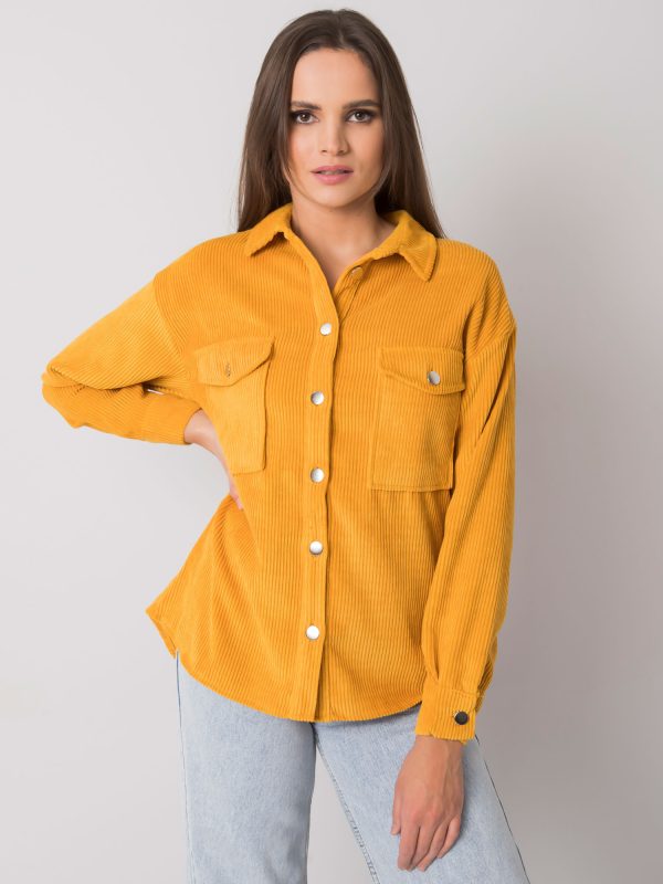 Wholesale Mary RUE PARIS mustard corduroy shirt