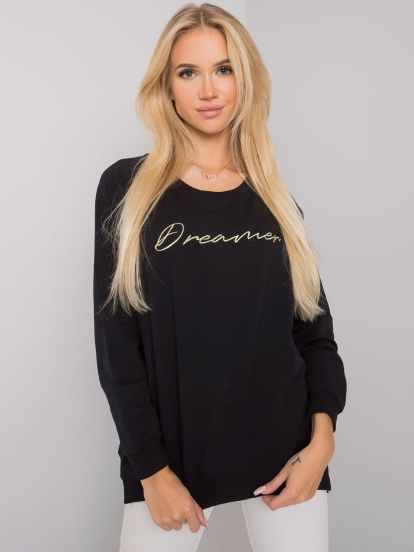 Wholesale Black sweatshirt for women with inscription Newcastle RUE PARIS