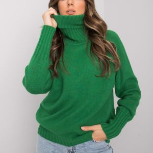 Wholesale Women's green turtleneck sweater Tiyarna RUE PARIS