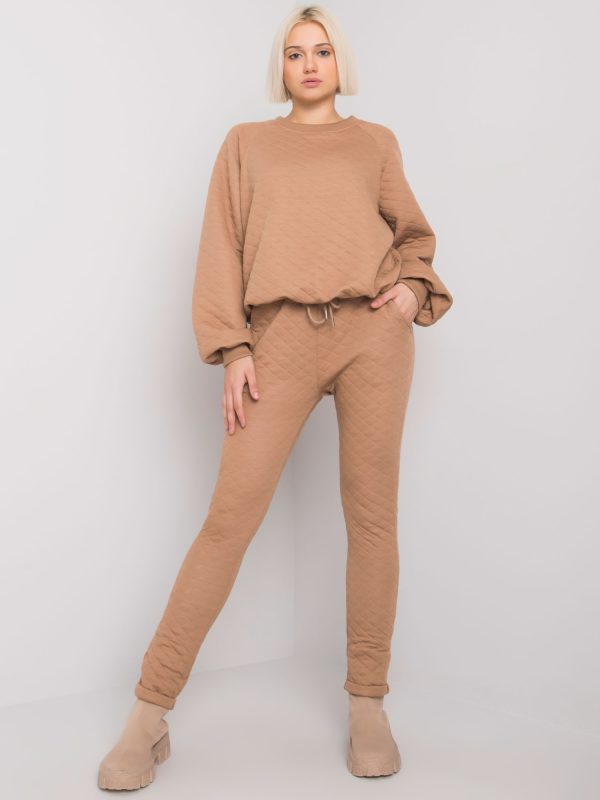 Wholesale Camel two-piece quilted set Palermo