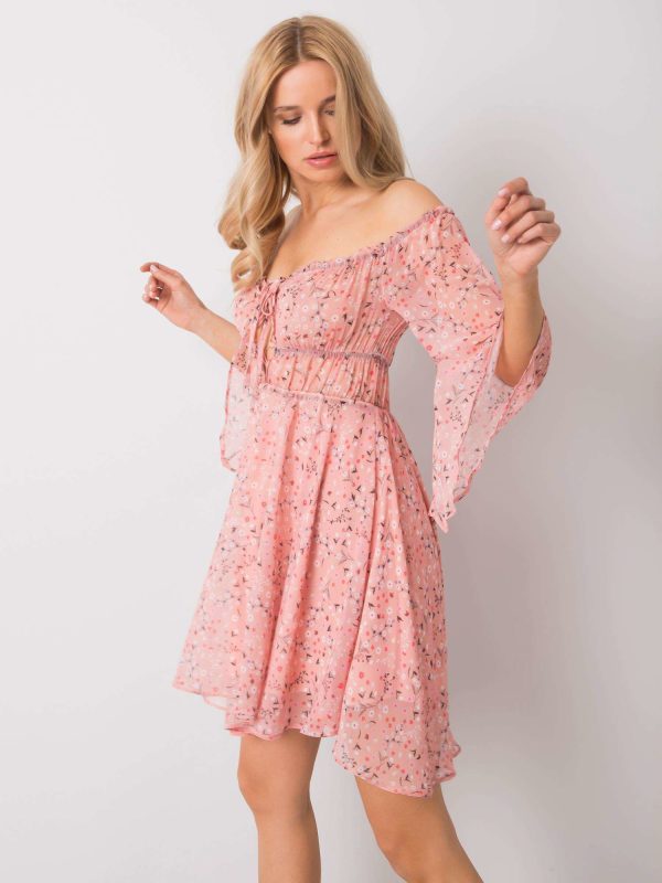 Wholesale Pink dress with prints Quiana RUE PARIS