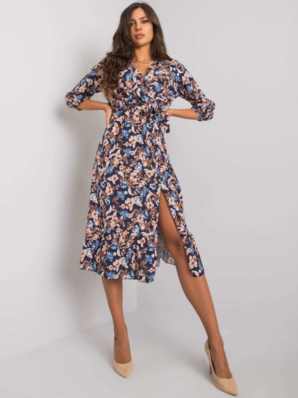 Wholesale Navy blue floral dress Skylar RUE PARIS