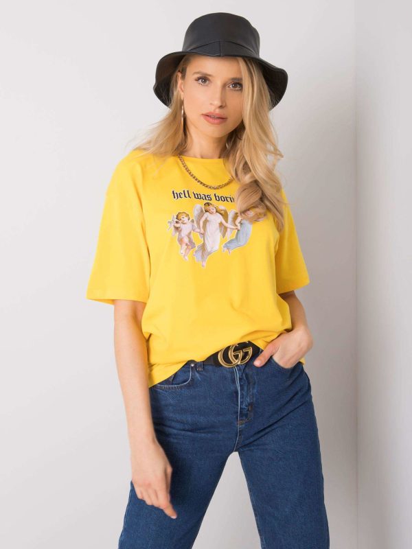 Wholesale Yellow t-shirt with print Jasmine RUE PARIS