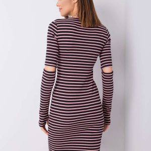 Wholesale Aliza RUE PARIS black and pink striped dress