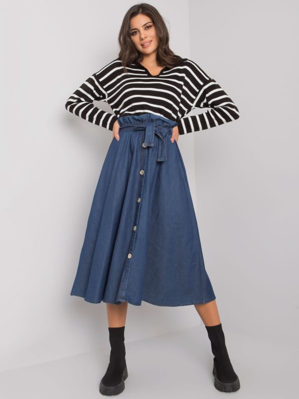 Wholesale Dark blue midi skirt Northwich RUE PARIS