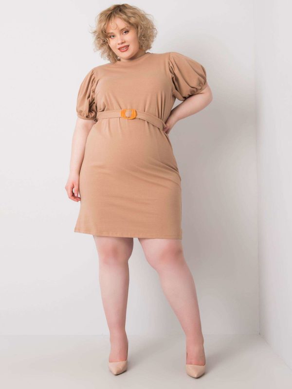 Wholesale Mylah Strap Plus Size Camel Dress