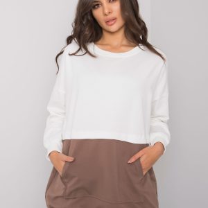 Wholesale Ecru-brown kangaroo sweatshirt Hartsville RUE PARIS