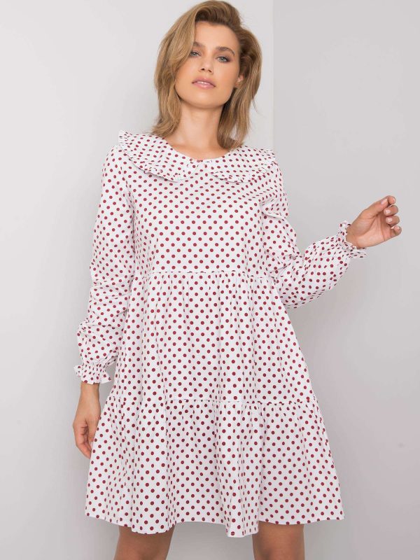 Wholesale White and red polka dot dress Rori RUE PARIS