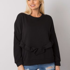 Wholesale Frose RUE PARIS black ruffle sweatshirt