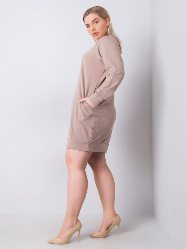 Wholesale Ariadne's dark beige plus size dress