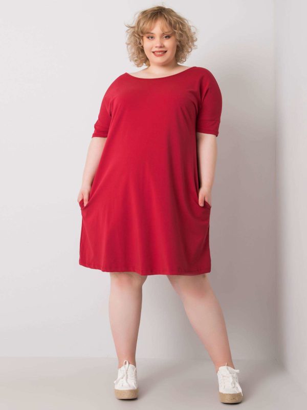 Wholesale Burgundy Bellamy Plus Size Dress