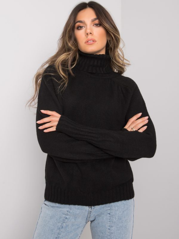 Wholesale Black women's turtleneck sweater Tiyarna RUE PARIS