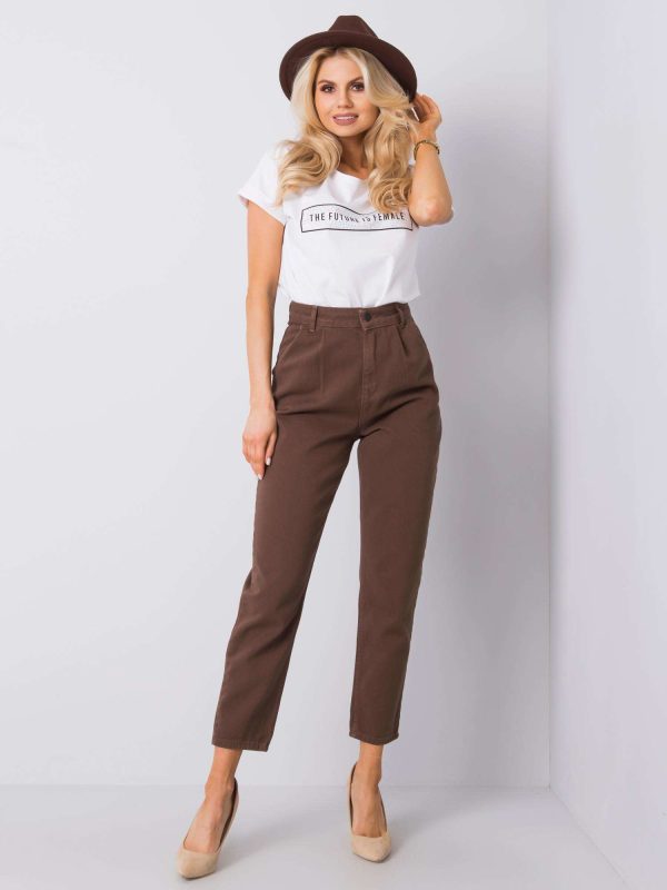 Wholesale Brown mom jeans Marisela RUE PARIS