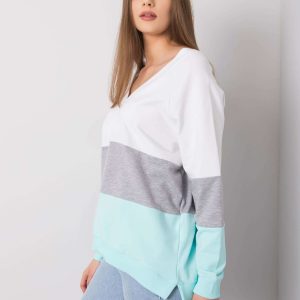 Wholesale White and mint sweatshirt Lotta RUE PARIS