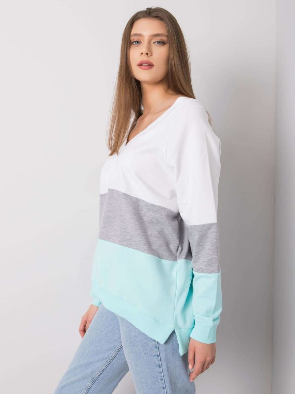 Wholesale White and mint sweatshirt Lotta RUE PARIS