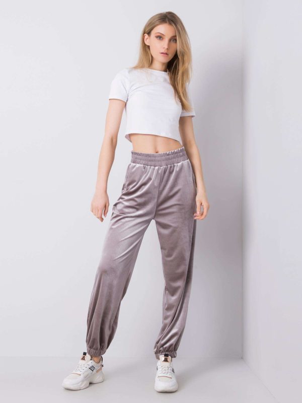 Wholesale Grey velour sweatpants Dianne RUE PARIS