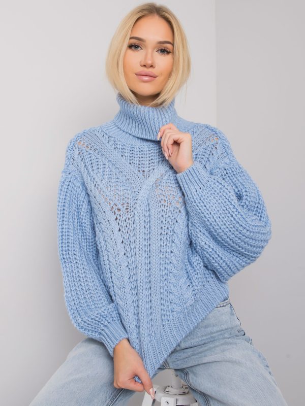 Wholesale Mansfield RUE PARIS women's blue turtleneck sweater