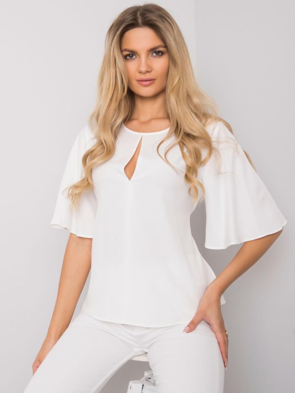 Wholesale White blouse with tie Mayssa RUE PARIS