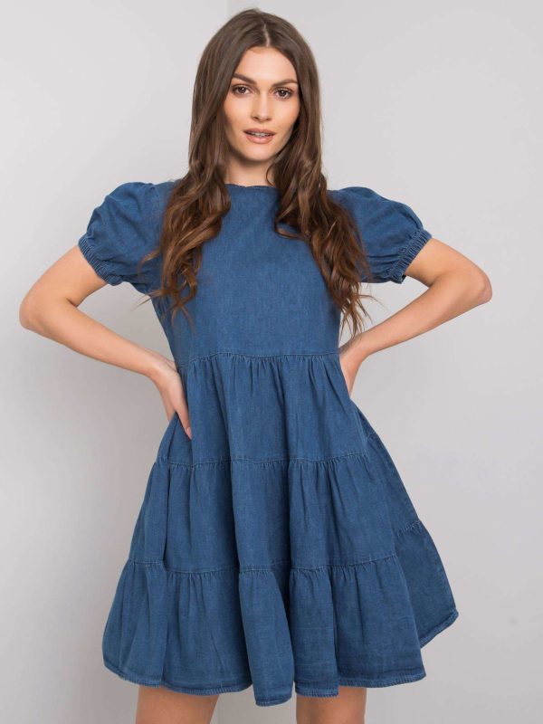 Wholesale Dark blue denim dress Anissa RUE PARIS