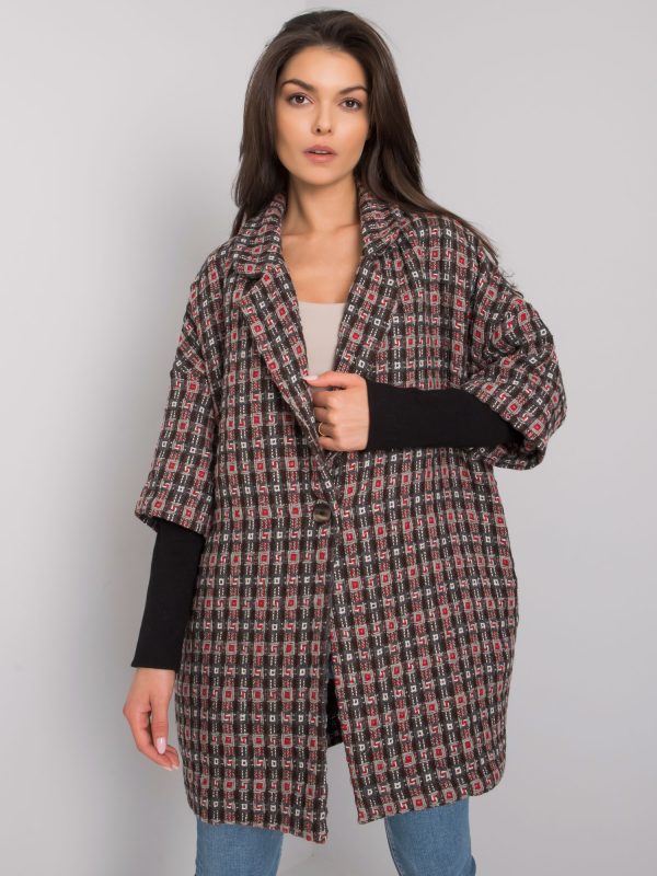 Wholesale Grey-red Memphis RUE PARIS knitted coat