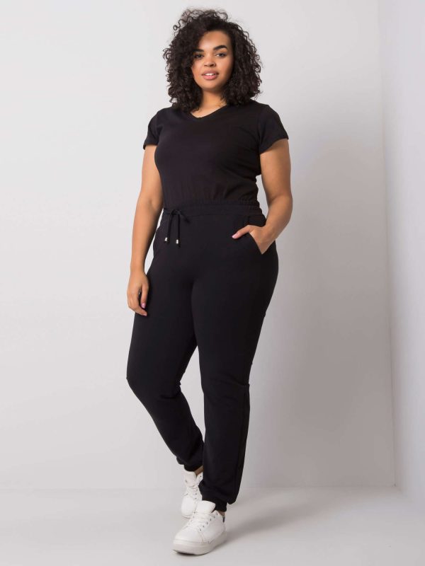 Wholesale Beatriz Black Plus Size Sweatpants