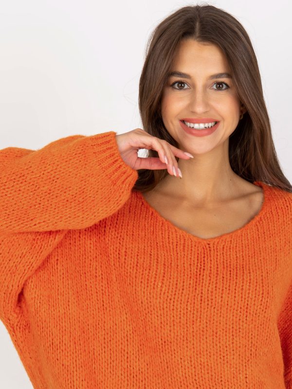 Wholesale Dark orange oversize sweater RUE PARIS