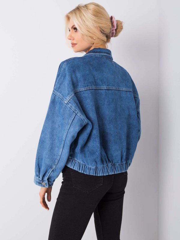 Wholesale Blue zipper denim jacket Jule RUE PARIS