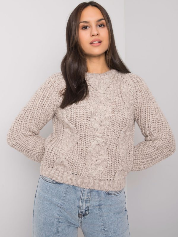 Wholesale Beige knitted sweater Axton RUE PARIS