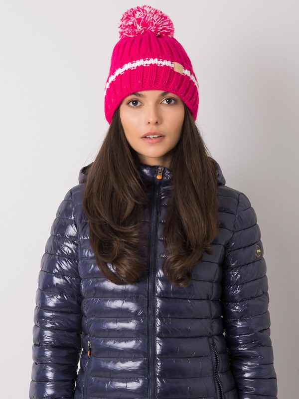 Wholesale Pink hat with pompom