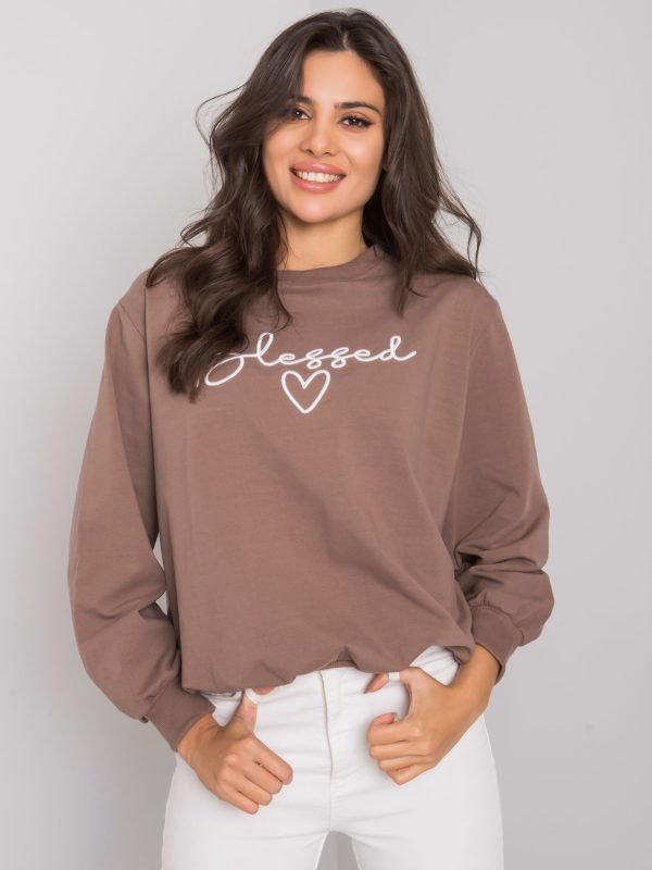 Wholesale Brown sweatshirt with the inscription Ercolano RUE PARIS