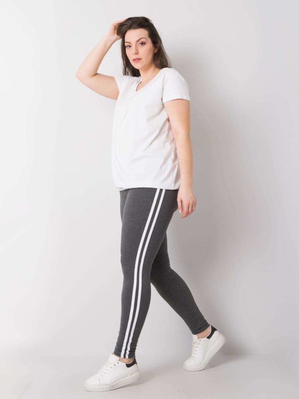 Wholesale Dark Grey Melange Plus Size Cotton Leggings Millie