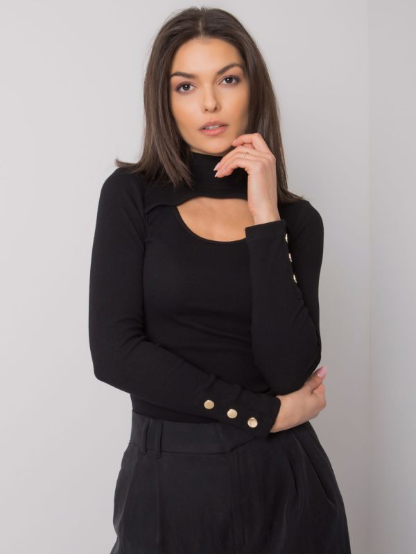 Wholesale Black Blouse with Cutout Attale