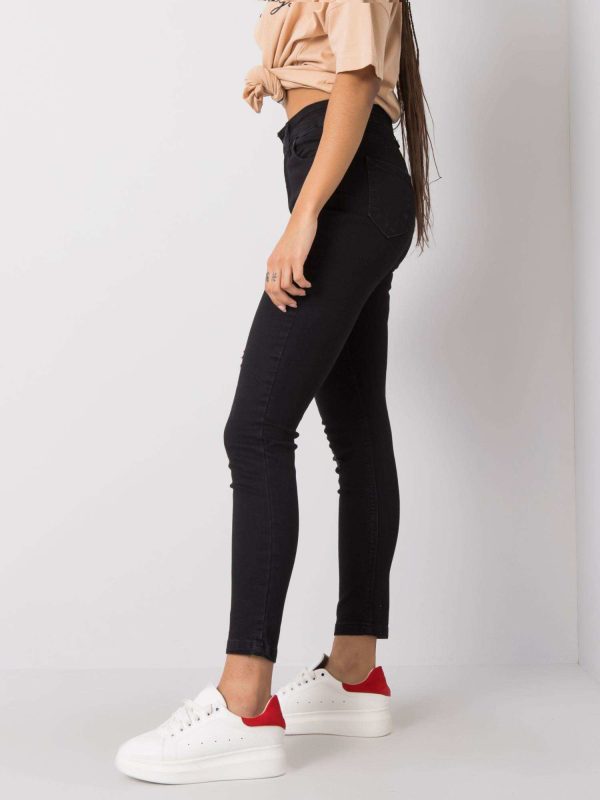 Wholesale Black denim pants Ava RUE PARIS