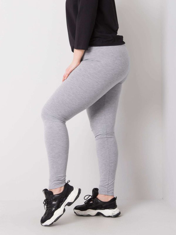 Wholesale Grey Melange Plus Size Cotton Leggings Phoebe