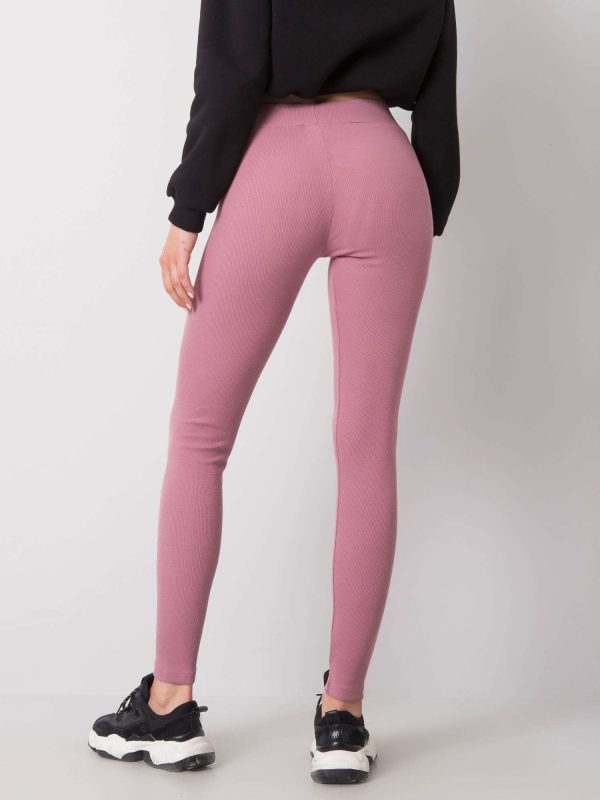 Wholesale Dirty Pink Ribbed Leggings Vesper