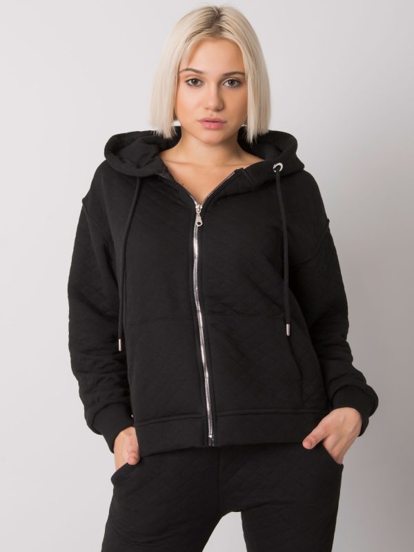 Wholesale Arezzo black quilted zipper sweatshirt