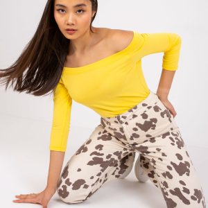 Wholesale Yellow Basic Cotton Blouse Blink