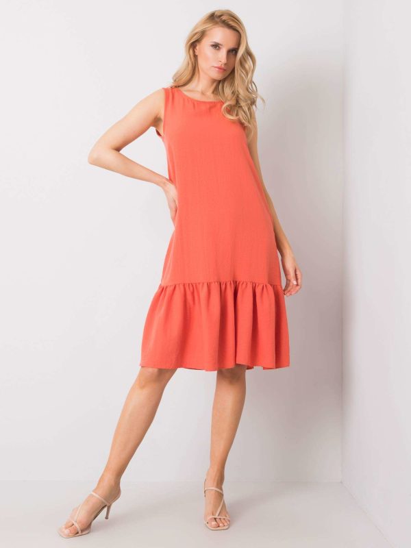 Wholesale Jossie RUE PARIS Coral Ruffle Dress