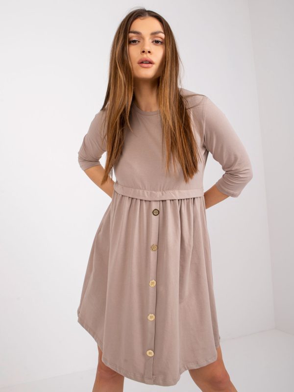 Wholesale Dark beige casual dress Emiliana RUE PARIS