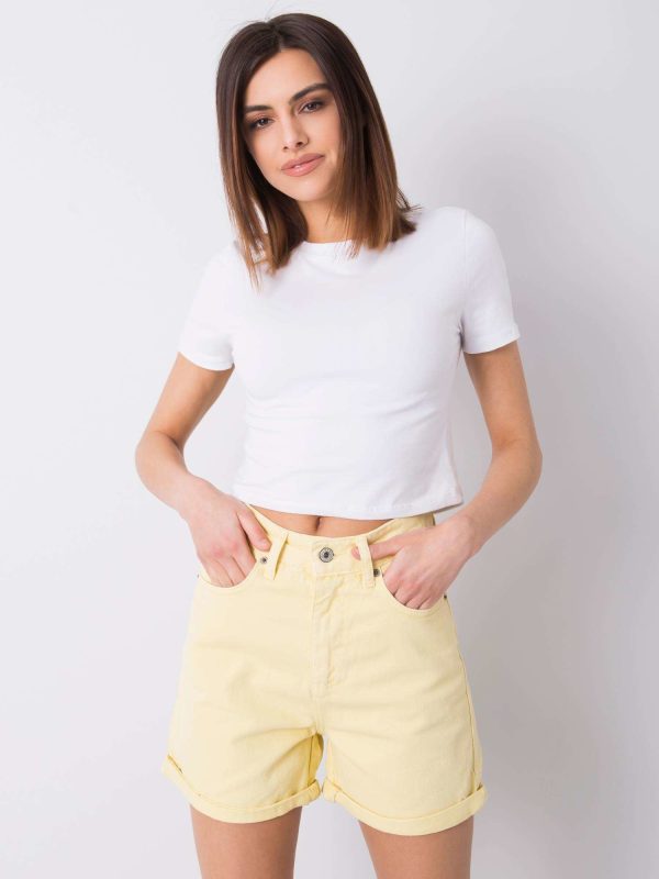 Wholesale Yellow denim shorts Sloane RUE PARIS