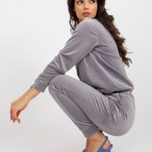 Wholesale Grey cotton velour set Brenda RUE PARIS