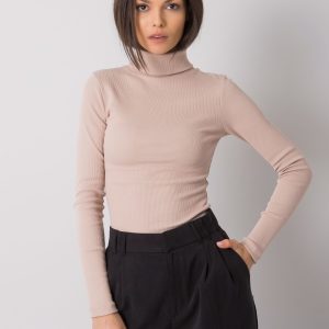 Wholesale Light beige blouse with turtleneck Elisee RUE PARIS