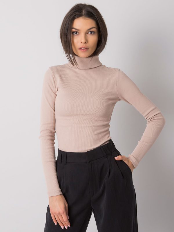 Wholesale Light beige blouse with turtleneck Elisee RUE PARIS