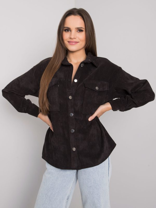 Wholesale Mary RUE PARIS black corduroy shirt