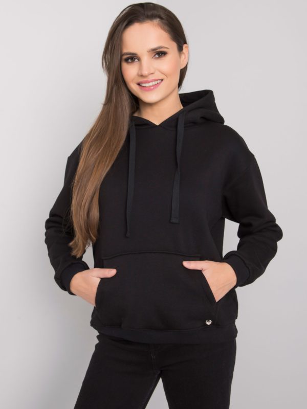 Wholesale Georgie Women's Black Kangaroo Sweatshirt