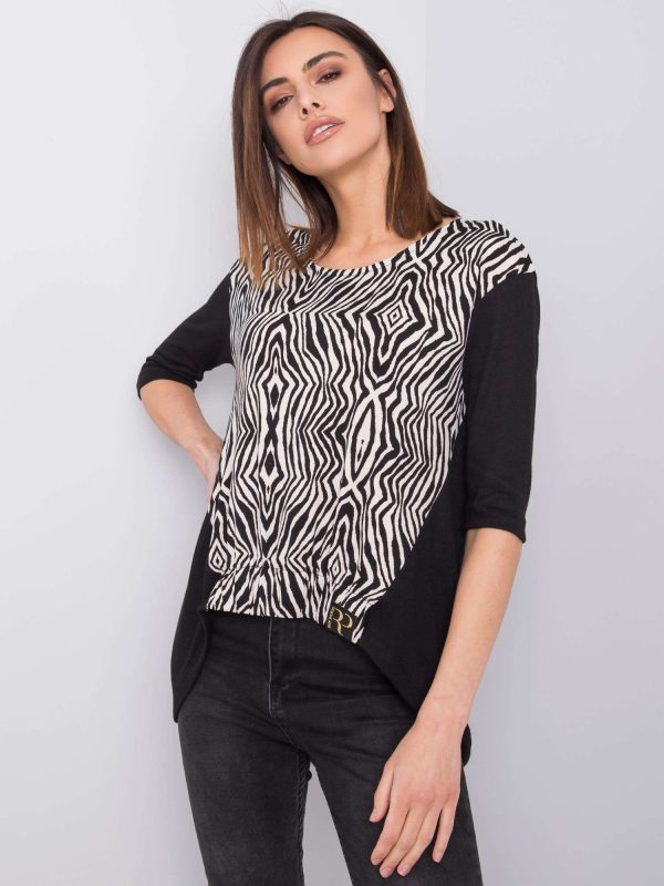 Wholesale Black and white blouse Alayah RUE PARIS